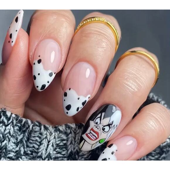 New Dalmation Cruella Deville Press on Nails - Picture 1 of 4